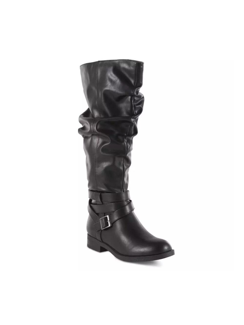 SM New York Women's Cornelia Black Tall Flat Heel Boots US 8.5W